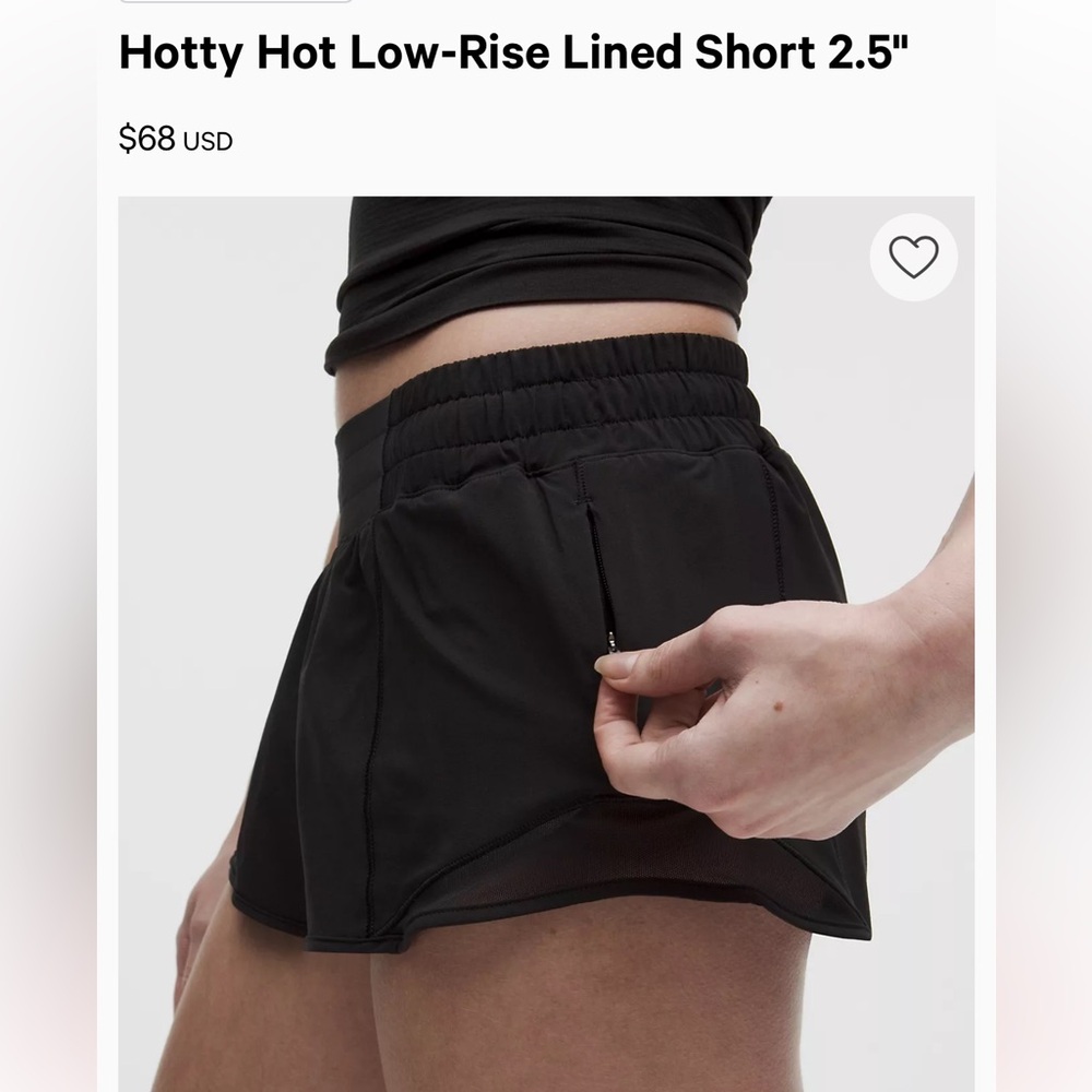 Hotty Hot Low-Rise Lined Short 2.5" Size 4